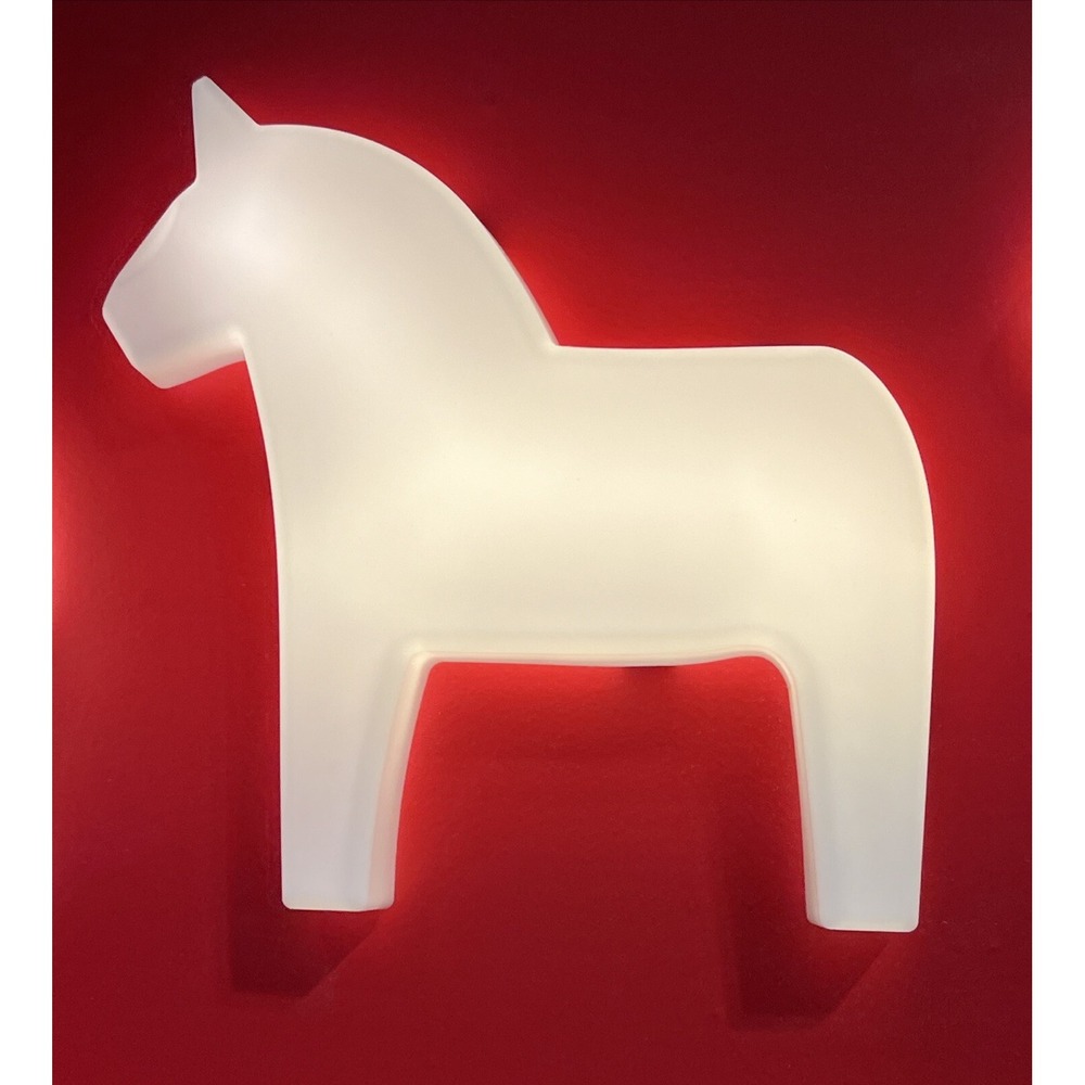 Ikea HASTHAGE Kids LED Wall Lamp Dala Horse White 10x10x2 305.610.18 NEW